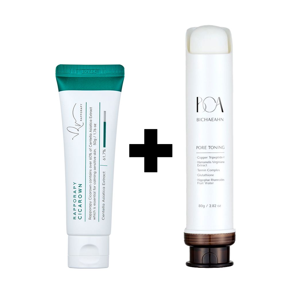 DERMAGEN Pore Toning Cream 80g + Cicarown Cream 50g – 61.7% Centella Asiatica Extract, Hippophae Rhamnoides Fruit Water _ Made in KOREA